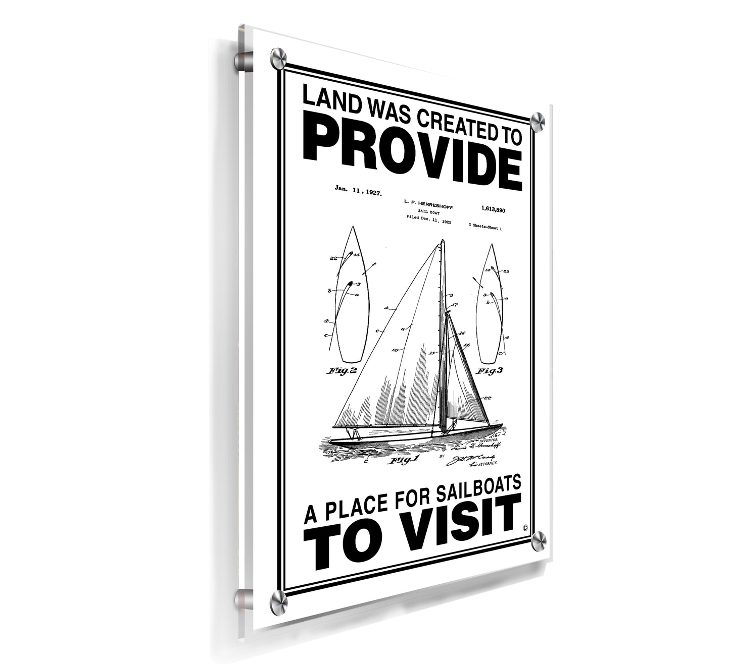 A Place for Sailboats to Visit - Acrylic Wall Plaque
