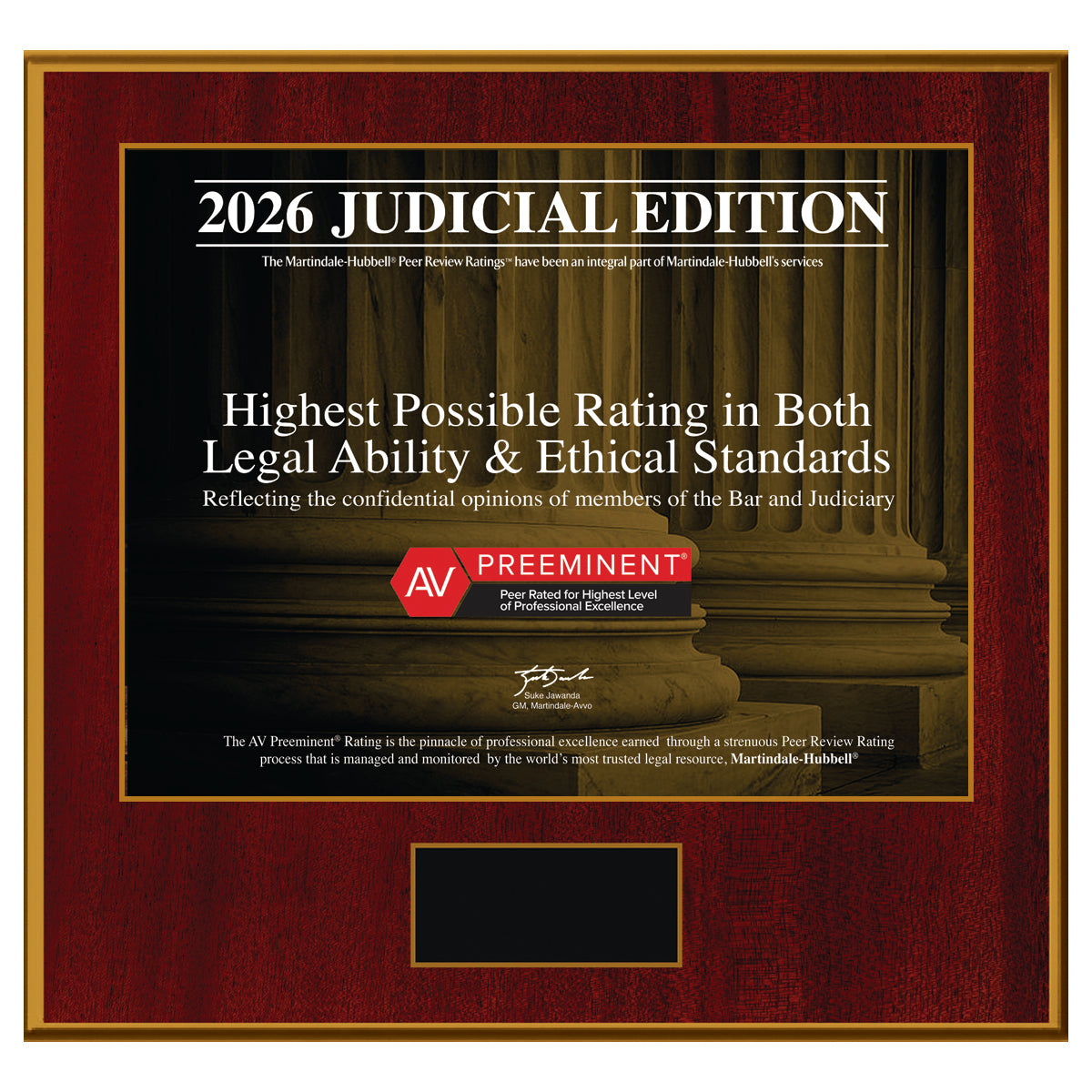 2026 AV Preeminent Attorney - Judicial Edition (213252)