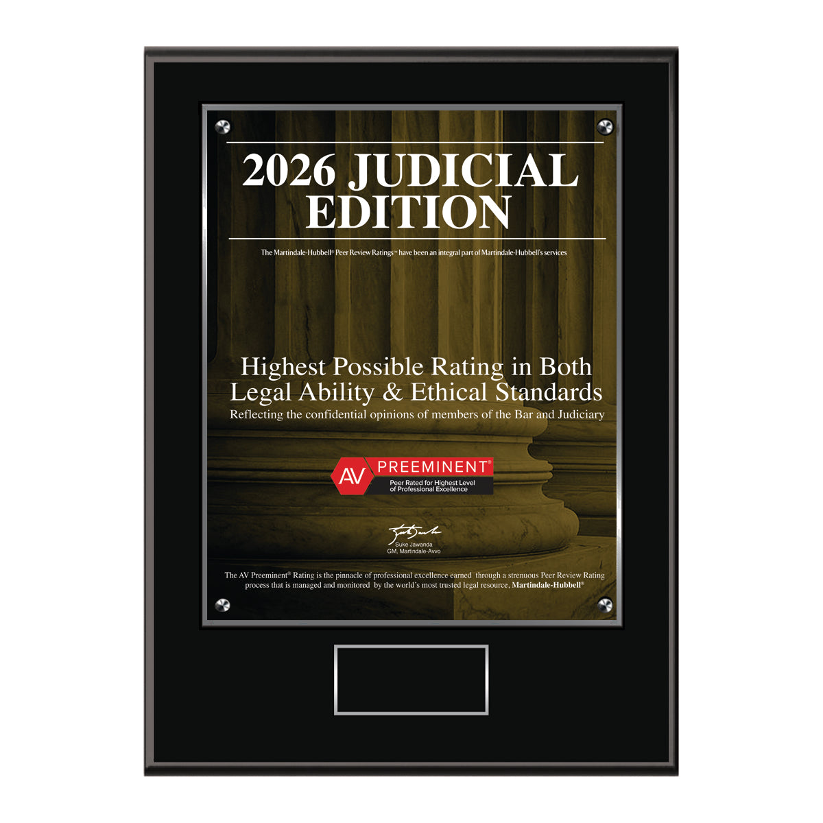2026 AV Preeminent Attorney - Judicial Edition (213252)