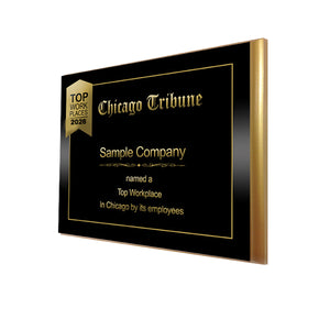 <p>Small 7" x 9" Front Bevel Plaque (Gold) - $159.00</p>