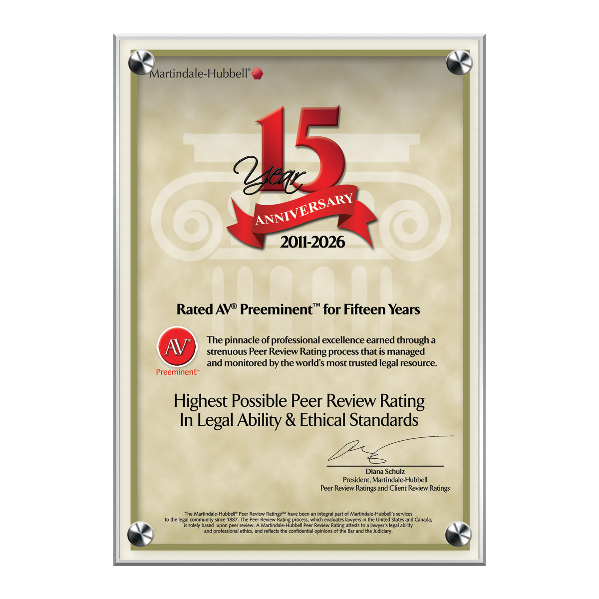 2026 Martindale AV Preeminent 15th Anniversary (213069)