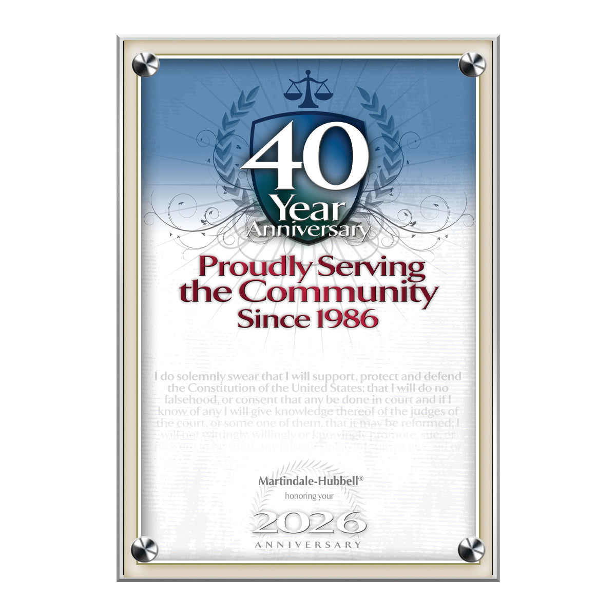 2026 Martindale Member of the Bar 40th Anniversary (213073)