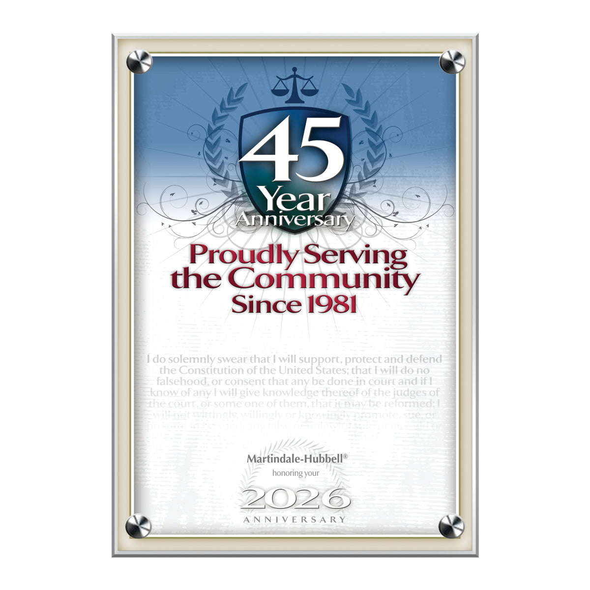 2026 Martindale Member of the Bar 45th Anniversary (213072)
