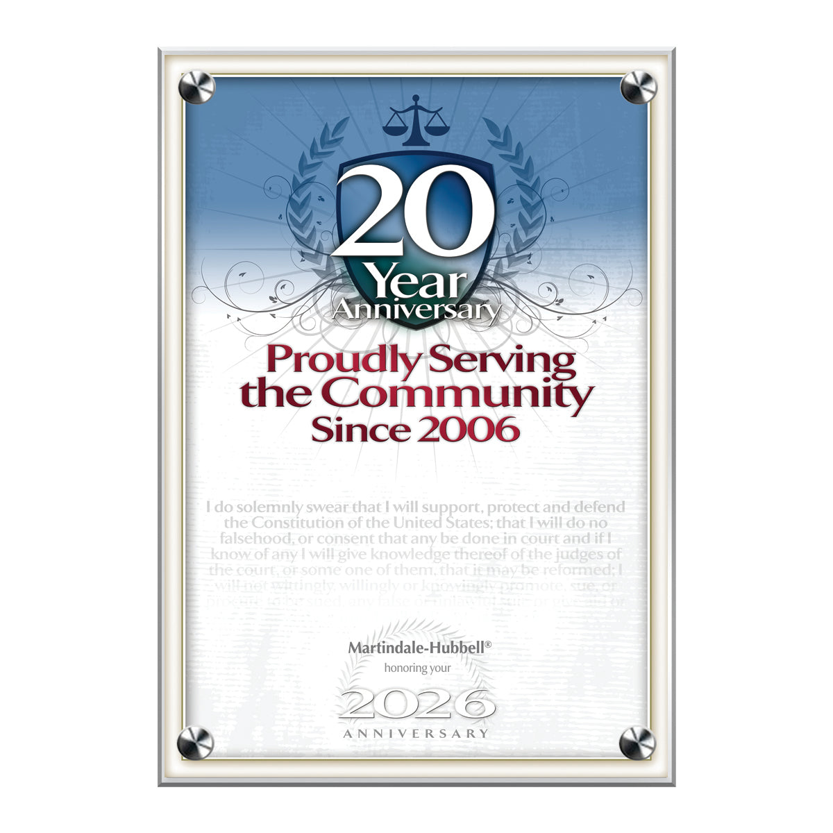 2026 Martindale Member of the Bar 20th Anniversary (213077)