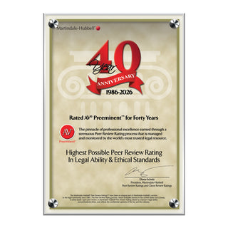 2026 Martindale AV Preeminent 40th Anniversary (213064)