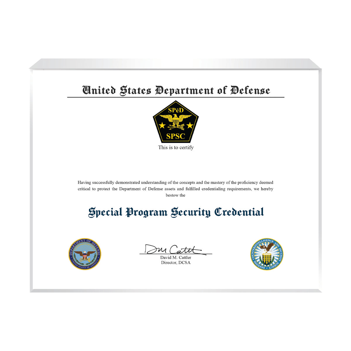 Special Program Security Credential (SPSC)