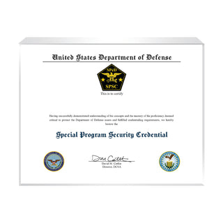 Special Program Security Credential (SPSC)