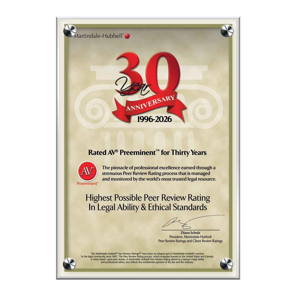 2026 Martindale AV Preeminent 30th Anniversary (213066)