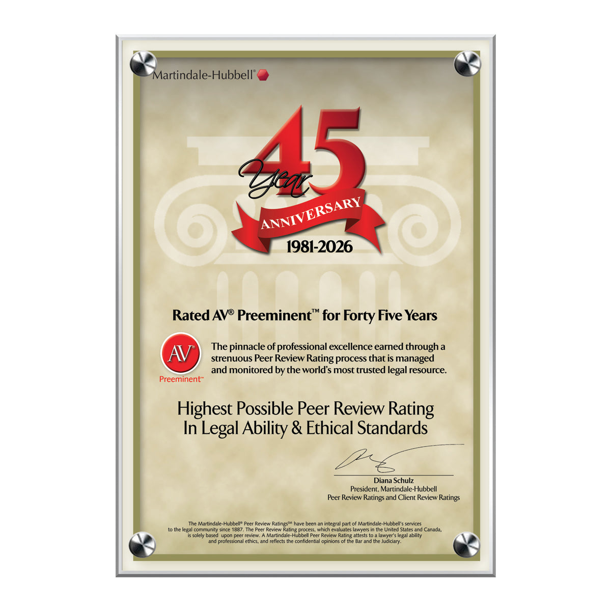 2026 Martindale AV Preeminent 45th Anniversary (213063)