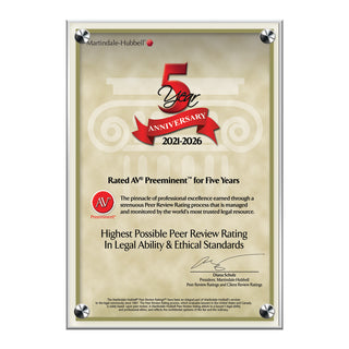 2026 Martindale AV Preeminent 5th Anniversary (213071)