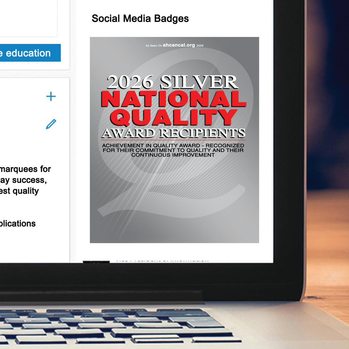 2026 Silver National Quality Award Recipients (213588)
