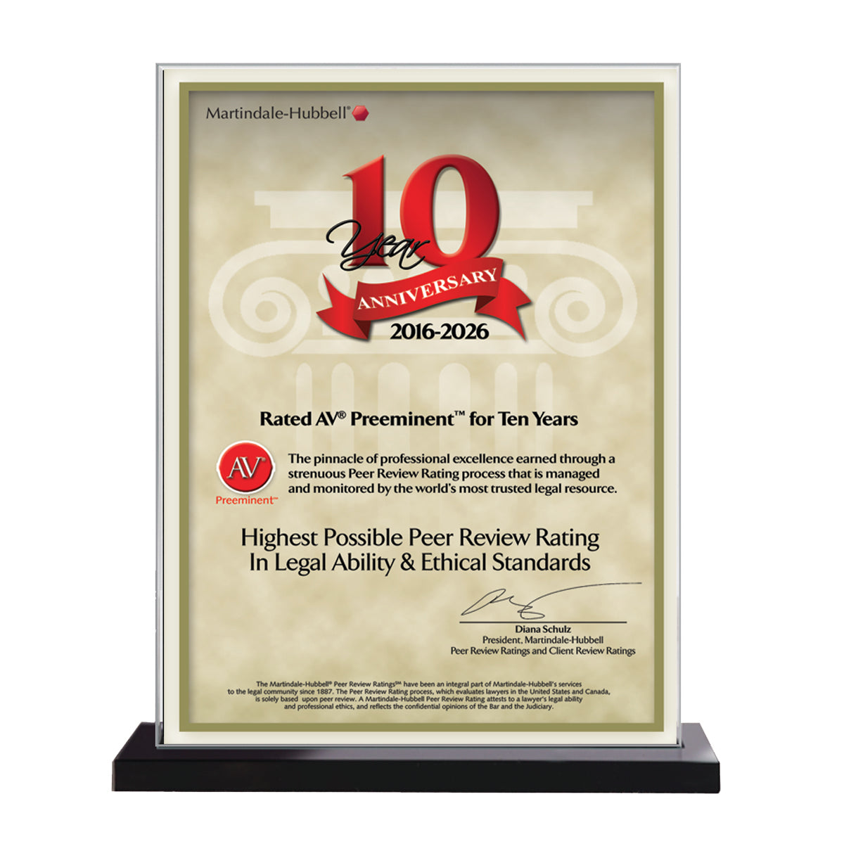 2026 Martindale AV Preeminent 10th Anniversary (213070)
