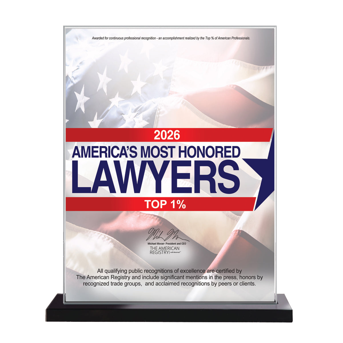 America's Most Honored Lawyers 2026 - Top 1% (213396)