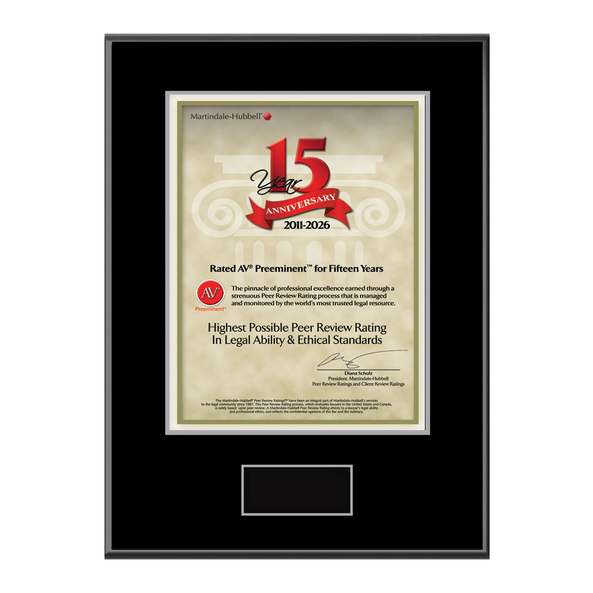 2026 Martindale AV Preeminent 15th Anniversary (213069)