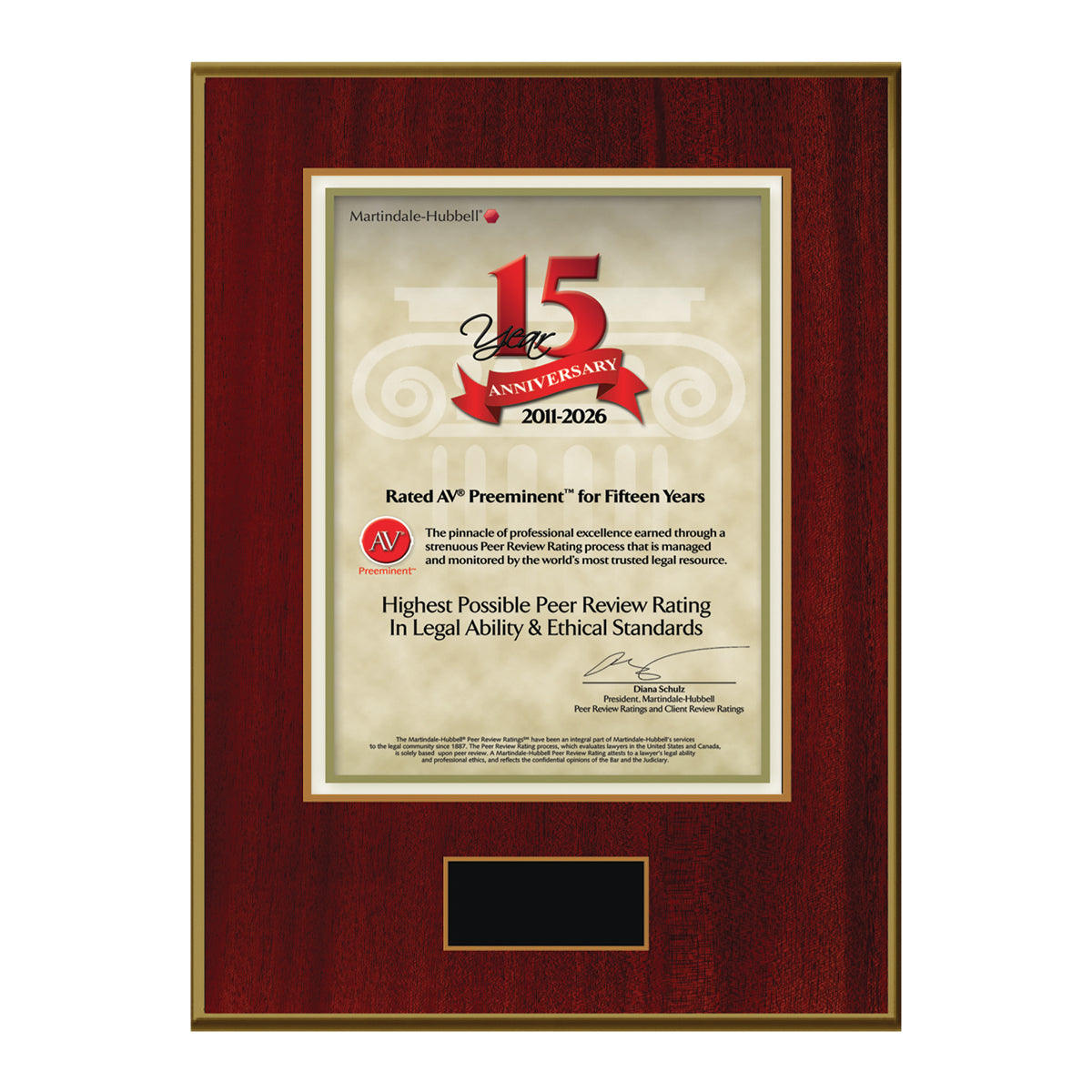 2026 Martindale AV Preeminent 15th Anniversary (213069)