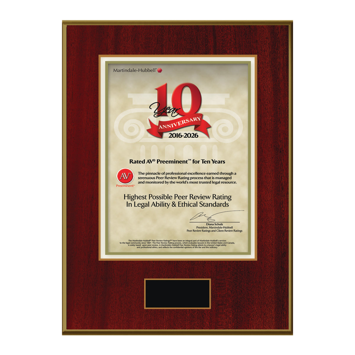 2026 Martindale AV Preeminent 10th Anniversary (213070)