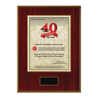 2026 Martindale AV Preeminent 40th Anniversary (213064)