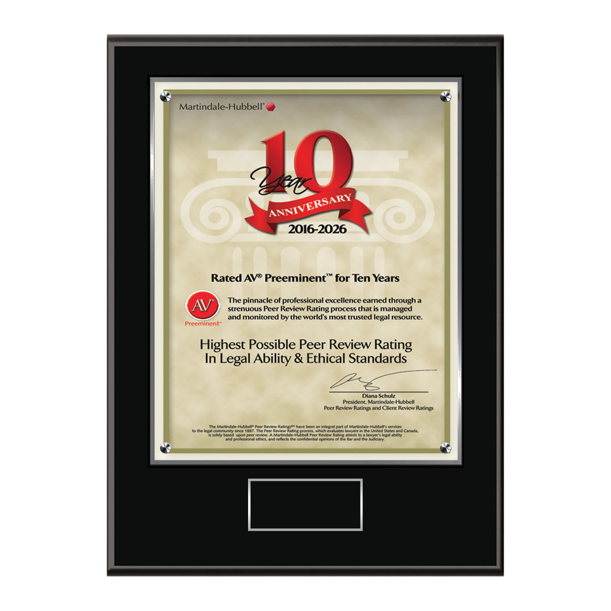 2026 Martindale AV Preeminent 10th Anniversary (213070)