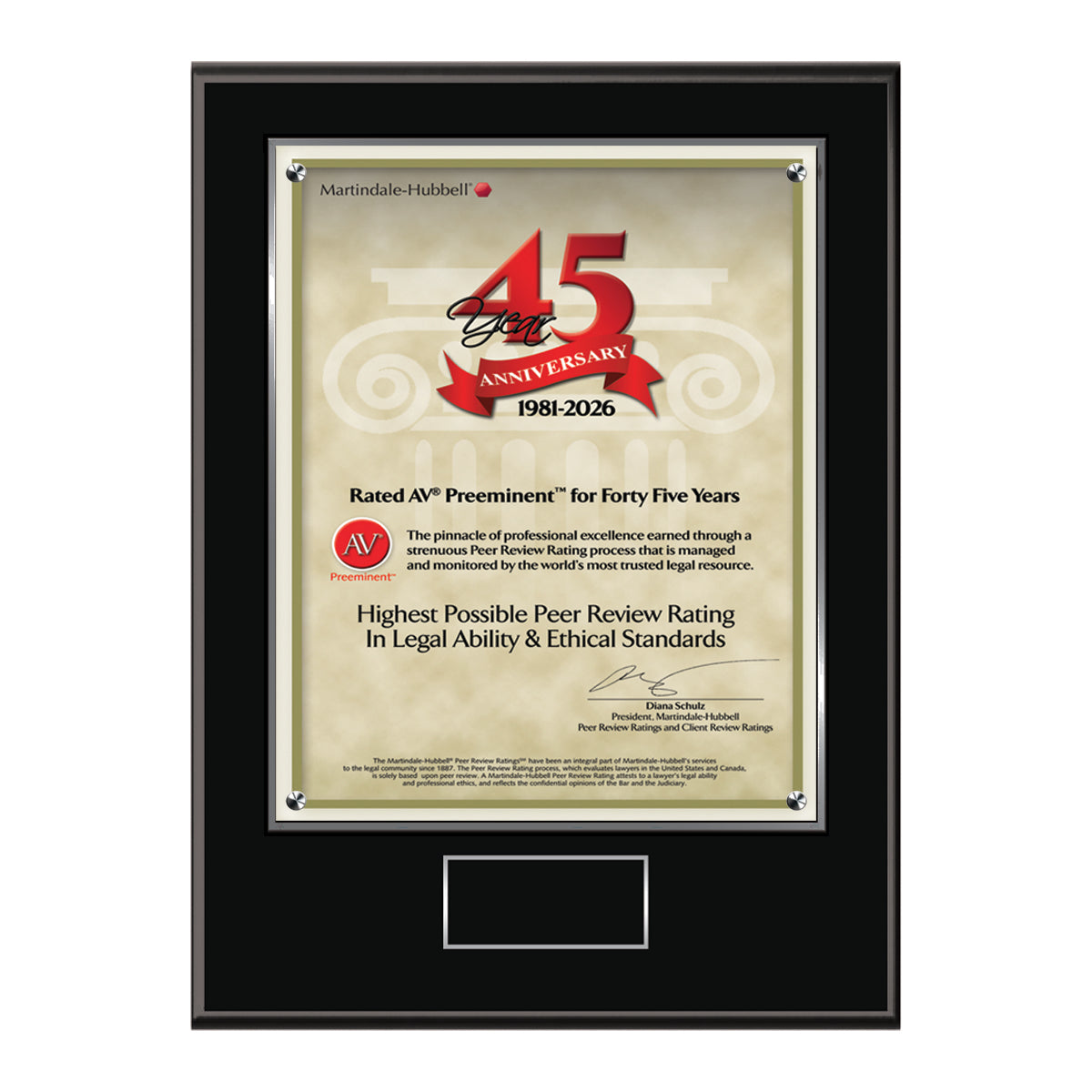 2026 Martindale AV Preeminent 45th Anniversary (213063)