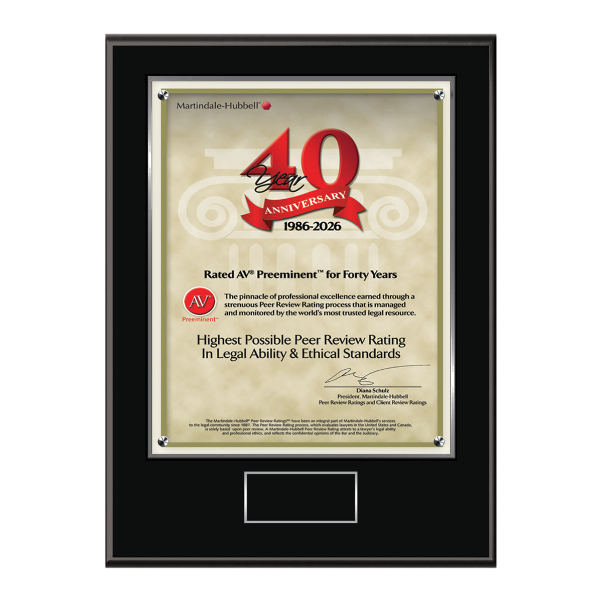 2026 Martindale AV Preeminent 40th Anniversary (213064)