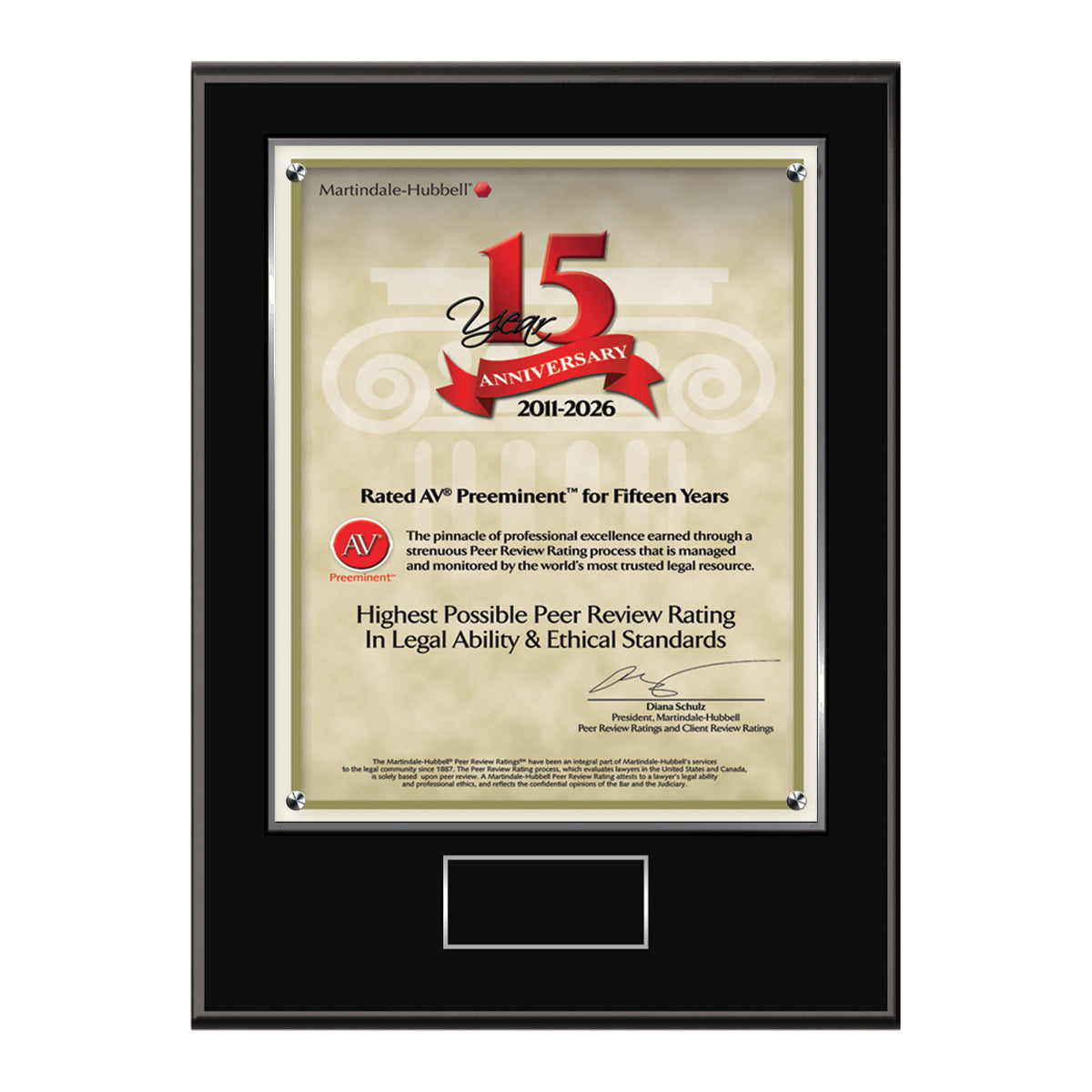 2026 Martindale AV Preeminent 15th Anniversary (213069)