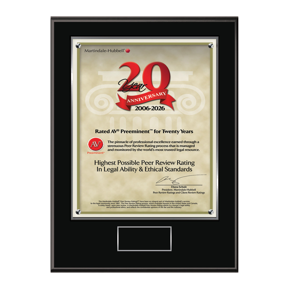 2026 Martindale AV Preeminent 20th Anniversary (213068)