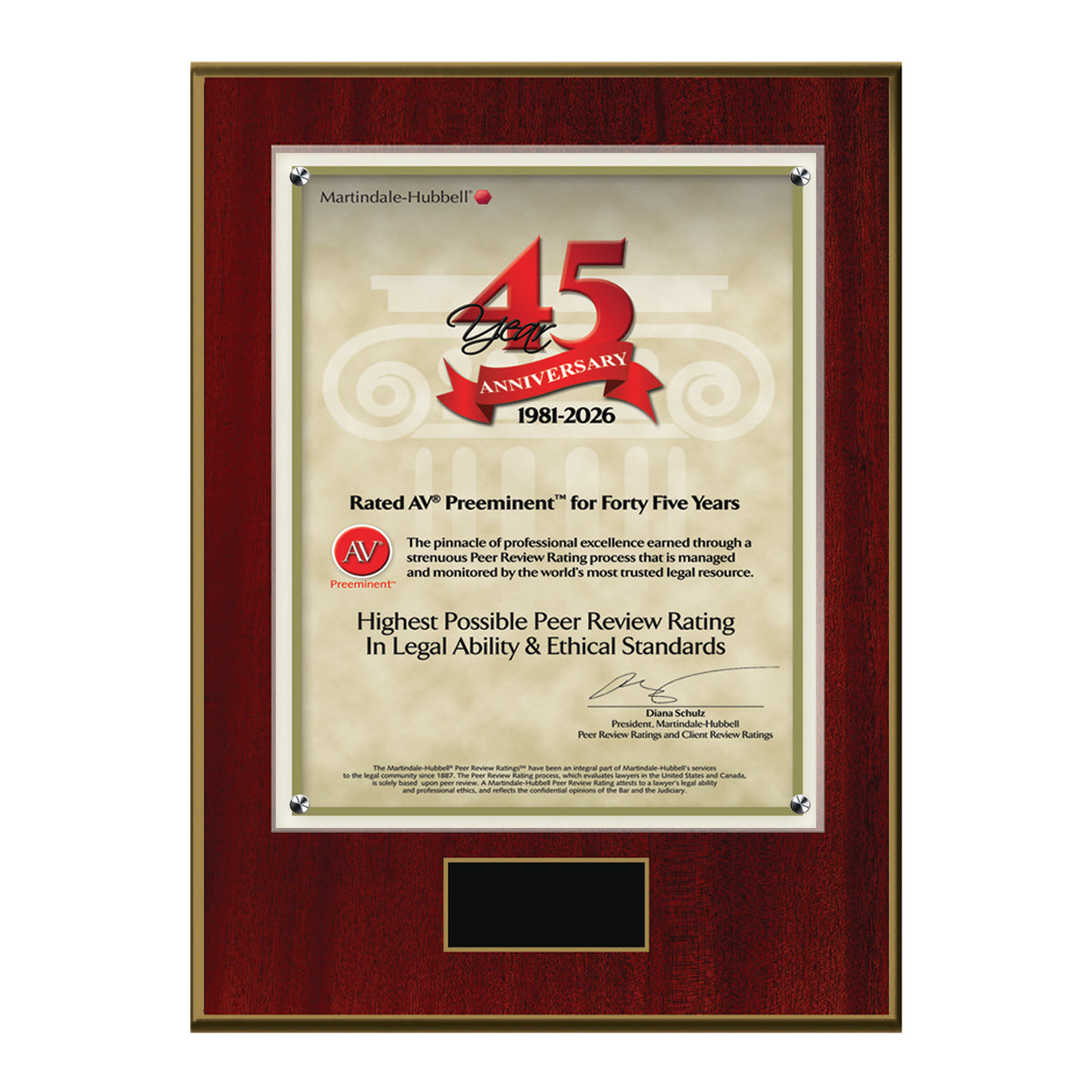 2026 Martindale AV Preeminent 45th Anniversary (213063)