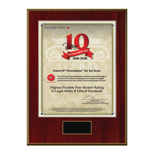 2026 Martindale AV Preeminent 10th Anniversary (213070)
