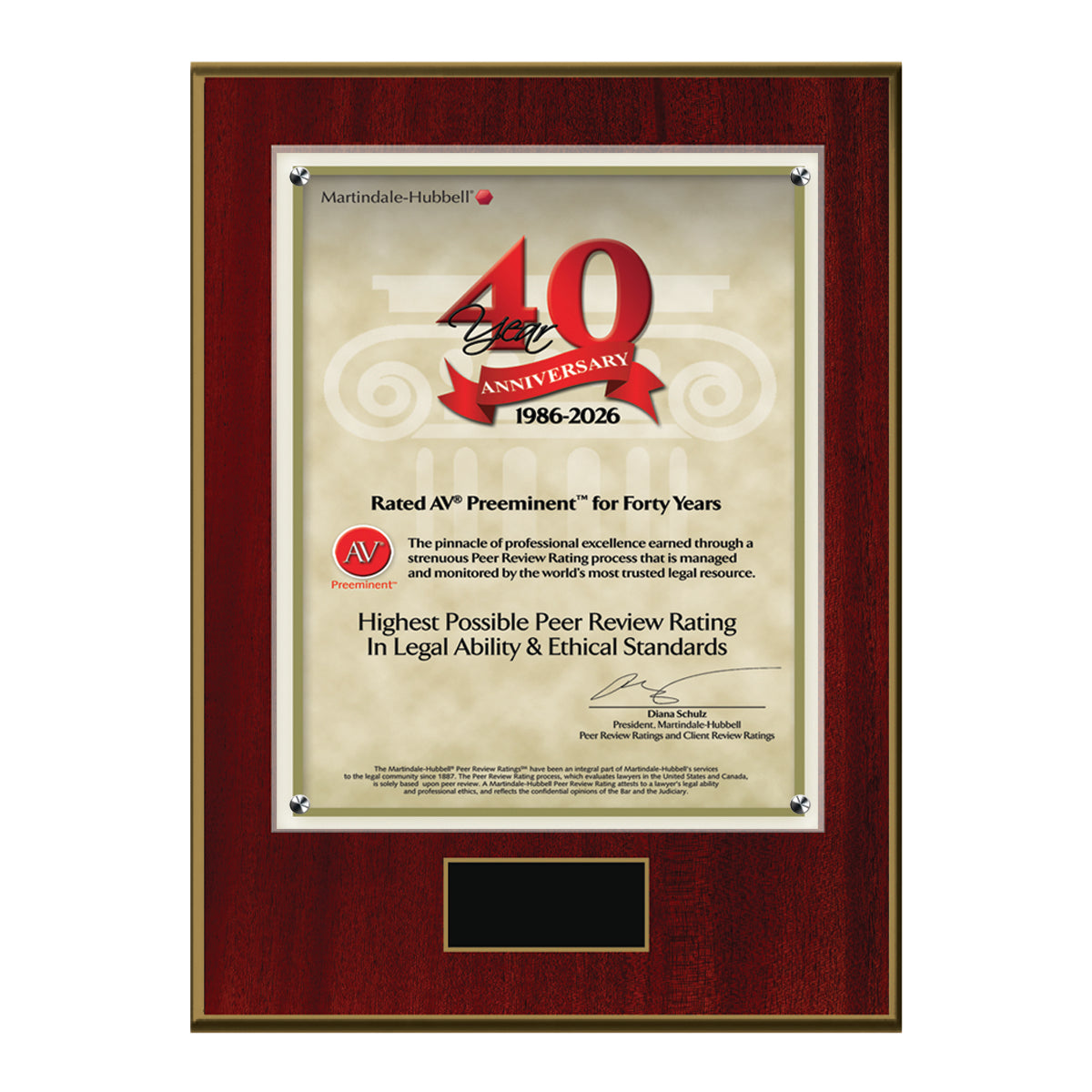 2026 Martindale AV Preeminent 40th Anniversary (213064)