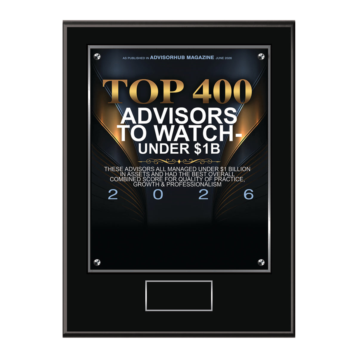 Top 400 Advisors To Watch 2026 - Under $1B  (213490)
