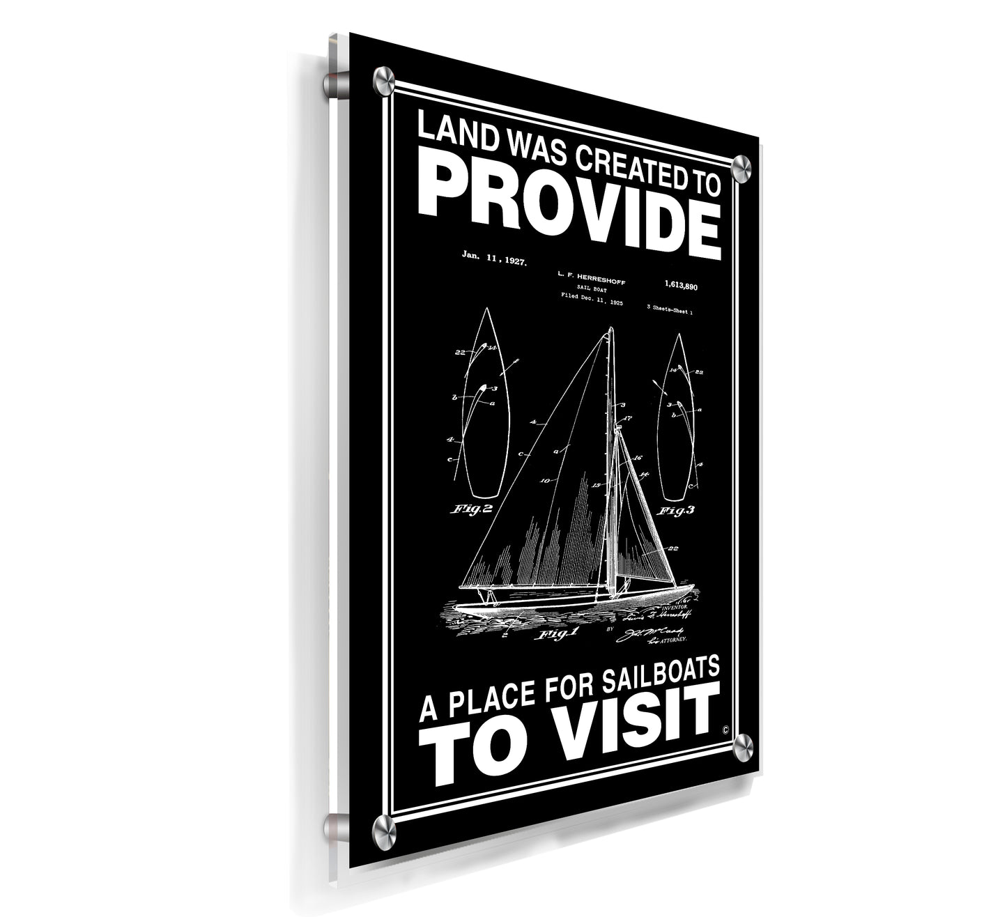 A Place for Sailboats to Visit - Acrylic Wall Plaque