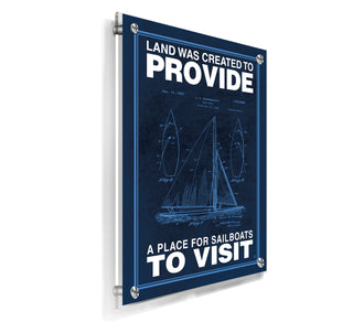 A Place for Sailboats to Visit - Acrylic Wall Plaque